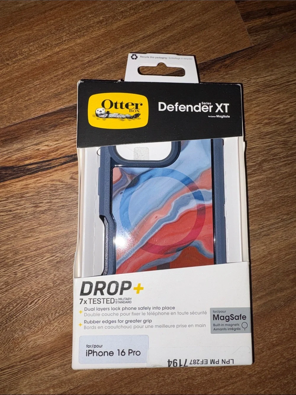 OtterBox Defender XT Case for iPhone 16 Pro - Blue and Red Swirl